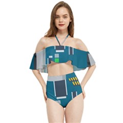 Amphisbaena Two Platform Dtn Node Vector File Halter Flowy Bikini Set  by Sapixe