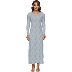 Digitalart Long Sleeve Velour Longline Maxi Dress by Sparkle