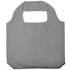 Small Soot Black And White Handpainted Houndstooth Check Watercolor Pattern Foldable Grocery Recycle Bag by PodArtist