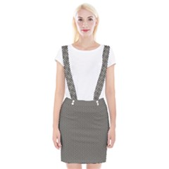 Small Black And White Watercolor Checkerboard Chess Braces Suspender Skirt by PodArtist