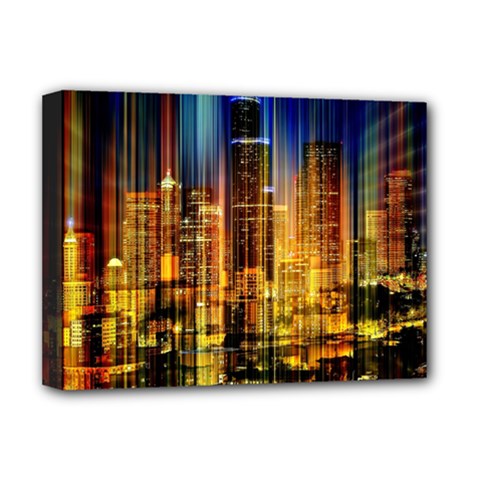 Skyline-light-rays-gloss-upgrade Deluxe Canvas 16  X 12  (stretched)  by Jancukart