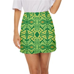 Abstract Pattern Geometric Backgrounds Mini Front Wrap Skirt by Eskimos