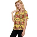 Abstract pattern geometric backgrounds Bow Sleeve Button Up Top View2