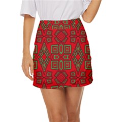 Abstract Pattern Geometric Backgrounds Mini Front Wrap Skirt by Eskimos