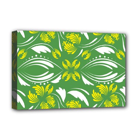 Folk Flowers Print Floral Pattern Ethnic Art Deluxe Canvas 18  X 12  (stretched) by Eskimos