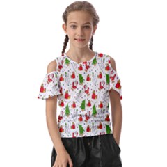 Hd-wallpaper-christmas-pattern-pattern-christmas-trees-santa-vector Kids  Butterfly Cutout Tee by nate14shop