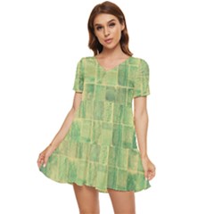 Bathroom Ceramic  Tiered Short Sleeve Babydoll Dress by artworkshop