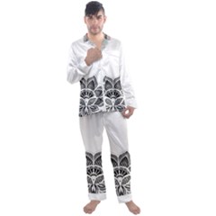 Im Fourth Dimension Black White Men s Long Sleeve Satin Pajamas Set by imanmulyana