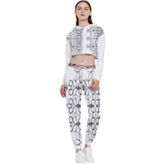 Im Fourth Dimension Black White 7 Cropped Zip Up Lounge Set by imanmulyana