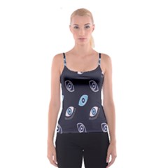 Eyes Evil Eye Blue Pattern Design Spaghetti Strap Top by artworkshop