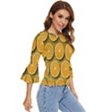 Oranges Slices  Pattern Bell Sleeve Top View3