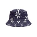White Blue Floral Pattern Inside Out Bucket Hat (Kids) View2