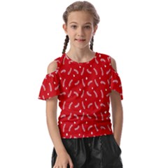 Christmas Pattern,love Red Kids  Butterfly Cutout Tee by nate14shop