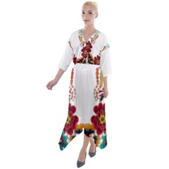 Im Fourth Dimension Colour 12 Quarter Sleeve Wrap Front Maxi Dress by imanmulyana