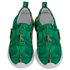Happy Small Dogs In Calm In The Big Blooming Forest Kids  Velcro No Lace Shoes by pepitasart