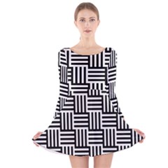 Basket Long Sleeve Velvet Skater Dress by nateshop