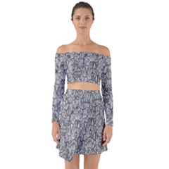 Comb Off Shoulder Top With Skirt Set by nateshop