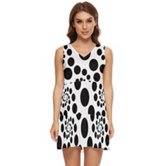 Dot Tiered Sleeveless Mini Dress by nateshop