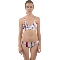 Abstract Seamless Pattern Art Wrap Around Bikini Set by Sapixe