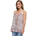 Tribal Pattern Vintage Texture Casual Spaghetti Strap Chiffon Top View2