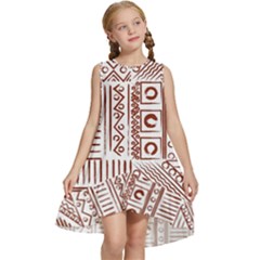 Tribal Pattern Vintage Texture Kids  Frill Swing Dress by Sapixe