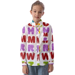 Vectors Alphabet Eyes Letters Funny Kids  Long Sleeve Shirt by Sapixe