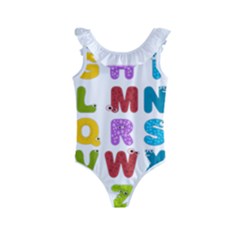 Vectors Alphabet Eyes Letters Funny Kids  Frill Swimsuit by Sapixe