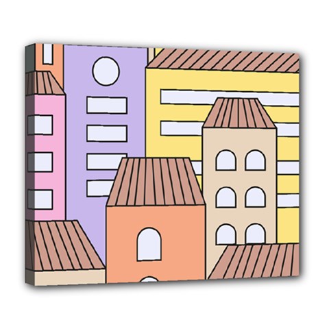 Houses City Architecture Building Deluxe Canvas 24  X 20  (stretched) by Sapixe