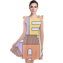 Houses City Architecture Building Tie Up Tunic Dress by Sapixe