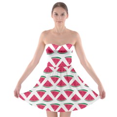 Illustration Watermelon Fruit-food Melon Strapless Bra Top Dress by Sapixe