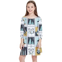 Advent Calendar Kids  Quarter Sleeve Skater Dress by Sapixe