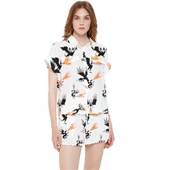 Phoenix Dragon Fire Bird Chiffon Lounge Set by Sapixe
