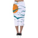 Sunset Glow Sun Bird Velvet Midi Pencil Skirt View2