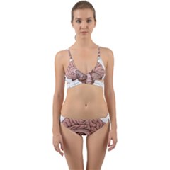 Cerebrum Human Structure Cartoon Human Brain Wrap Around Bikini Set by Sapixe