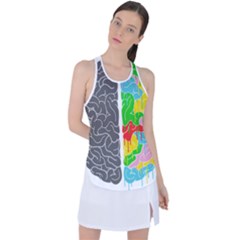 Clip Art Brain Halves Racer Back Mesh Tank Top by Sapixe