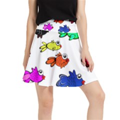 Fish Fishes Marine Life Swimming Water Waistband Skirt by Sapixe