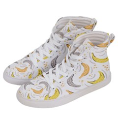 Seamless Stylish Pattern-with-fresh-yellow-bananas-background Women s Hi-top Skate Sneakers by Wegoenart