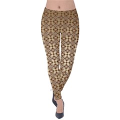 Background-chevron Chocolate Velvet Leggings by nateshop