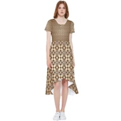 Background-chevron Chocolate High Low Boho Dress by nateshop