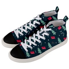 Christmas Pattern Design Men s Mid-top Canvas Sneakers by artworkshop