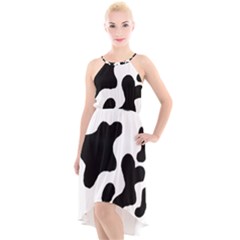 Cow Pattern High-low Halter Chiffon Dress  by BangZart