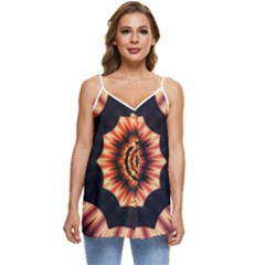 Digital Art Art Artwork Abstract Casual Spaghetti Strap Chiffon Top by Jancukart