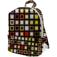 Squares-colorful-texture-modern-art Zip Up Backpack by Jancukart