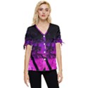 Tree Men Space Universe Surreal Bow Sleeve Button Up Top View1