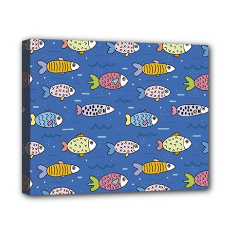 Sea Fish Blue Submarine Animals Canvas 10  X 8  (stretched) by Amaryn4rt