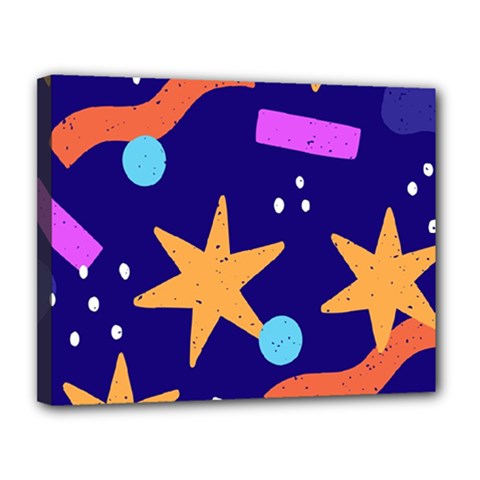Star Abstract Pattern Wallpaper Canvas 14  X 11  (stretched) by Amaryn4rt