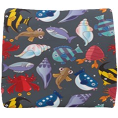 Sea Animals Pattern Wallpaper Fish Seat Cushion by Amaryn4rt
