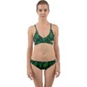Leaves Snowflake Pattern Holiday Wrap Around Bikini Set View1