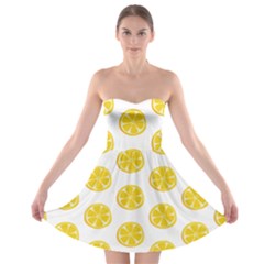 Fruit Food Juicy Organic Yellow Strapless Bra Top Dress by Wegoenart