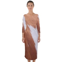 Horse Coat Animal Equine Quarter Sleeve Midi Bodycon Dress by artworkshop